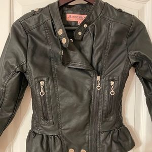 Faux leather girls motorcycle/ biker jacket